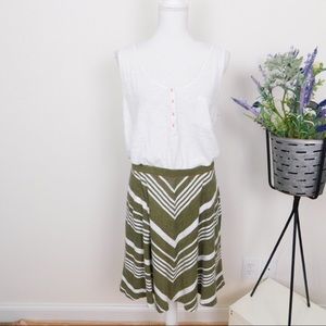 Saturday Sunday Green Striped Slub Dress.